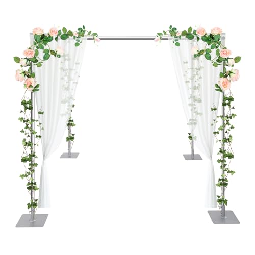 4 Post Backdrop Stand Kit,Party Back Drop Adjustable Stand,Wedding Arch Backdrop Stand 9.84 * 9.84 * 9.84ft Background Canopy Kit for Wedding Photography Show (9.84 * 9.84 * 9.84ft) - size: 9.84*9.84*9.84ft