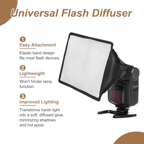 PATIKIL 8" x 12" Flash Diffuser Light SoftBox, Universal Collapsible Flash Diffuser with Storage Pouch for SB-5000 SB-700 SB-300 SB-900 SB-910 SB-600 SB-4, Black - size: 8" x 12"