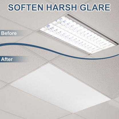 Pushglossy 8 Pack 23.75" x 47.75" x 0.2" Fluorescent Light Covers Classroom Office Diffuser Panels for 2x4ft Drop Ceiling Light Fixture Polycarbonate Replacement Cover for Hospitals Home (Clear) - color: Clear