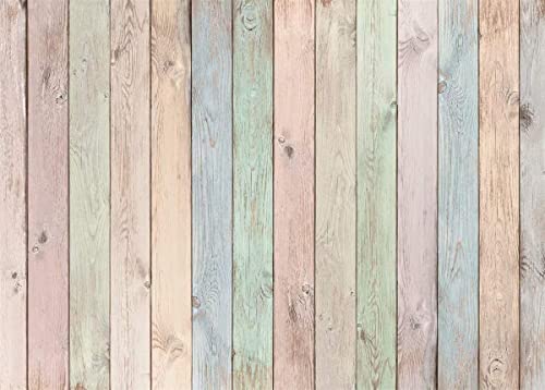 BELECO 5x3ft Fabric Wood Backdrop Pastel Colored Wood Planks Texture Photography Backdrop Wooden Background Boy Girl Birthday Party Baby Shower Decor Product Photoshoot Pets Photo Background Props - size: 5x3FT
