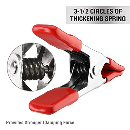 WORKPRO 20-Piece Steel Spring Clamps, 4 Inch(5 Pcs) & 2 Inch(15 Pcs), Heavy Duty Spring Metal Spring Clamps, 1"&0.75" Jaw Opening, for Wood Working, DIY, Photo Studio Backdrops Backgrounds