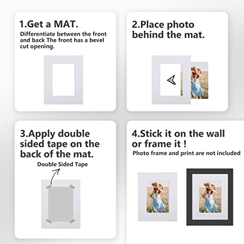 Somime 10 Pack Precut 16x20 Picture Frame Mat, White 16x20 Photo Mat with 11x14 Opening, Acid Free Frame Matte for Artworks, Prints - size: white 10pc precut 16x20