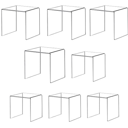Acylic Riser Square Display Stand For Cupcakes, Arts and Crafts (Clear, 8P-4&5INCH) - color: Clear, size: 8P-4&5INCH