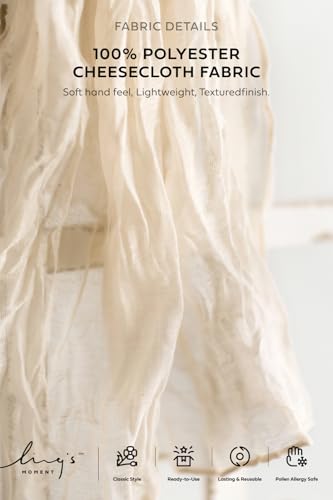 Ling's Moment Luxury Cloth Wedding Napkins - 19x19 Inch Reusable Cheesecloth Linen Napkins for Wedding Reception, Bridal Shower, Dinner Table - Washable, Durable (Set of 10), [Ivory] - color: Wht-ivory
