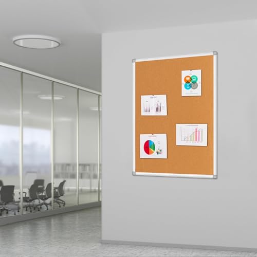 Cork Bulletin Board, Bulletin-Boards, Notes Board, Memo Board, 24x 36 inch, Silver Aluminum Frame - size: 24*36“