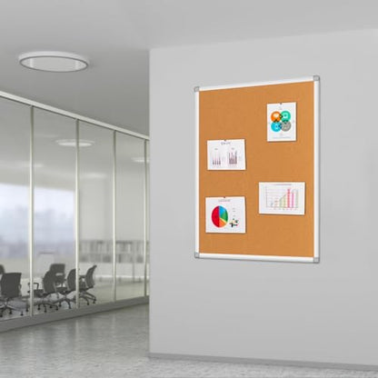 Cork Bulletin Board, Bulletin-Boards, Notes Board, Memo Board, 24x 36 inch, Silver Aluminum Frame - size: 24*36“