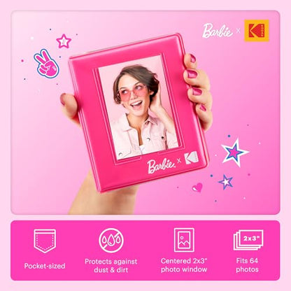 Kodak x Barbie Step Slim Wireless Instant Portable Photo Mobile Printer Gift Bundle (Signature Style)+ Barbie Camera Case, Photo Album, Sticker & Hanging Frames, 50 Stickers + Zink Paper (20 Sheets) - color: Barbie Signature, style: Starter Bundle