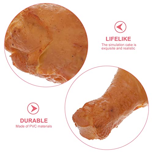 Toddmomy Fake Cooked Fried Chicken Leg Model Realistic Artificial Food Prop 3.93X2.20X1.57In for Home Kitchen Display Photography and Halloween Decor