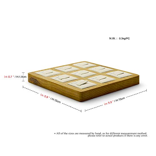 Jewelry Tray Solid Wood Display Stand Ring Storage Jewelry Ring Display Props Tray - color: Wsm02501
