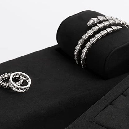 Oirlv Premium Black Microfiber Jewelry Display Tray Jewelry Display Set for Selling Small Bracelet Bangle Display Tray(TT07004) - size: Bracelet/Bangle tray