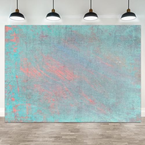 5x3ft Abstract Photography Backdrop Teal and Coral Pink Brushed Distressed Texture Soft Muted Tone Vintage Artistic Background for Photo Shoots Social Media Content Creation - color: color 23, size: 5x3ft