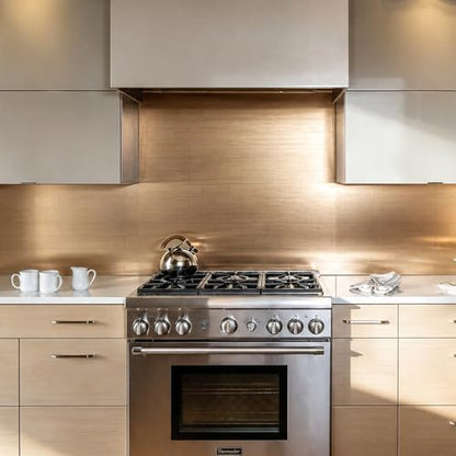 Vamos Tile 100-Piece Peel and Stick Backsplash Seamless Tile,3''x6'' Brushed Rose Gold Metal Subway Tile,Stick on Backsplash for Kitchen/Bathroom/Laundry Room - color: Brushed Rose Gold