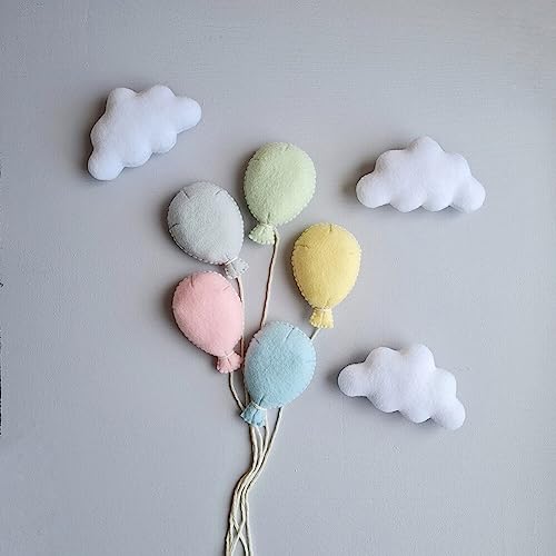 Eforcase Newborn Photography Props Felt Balloons Clouds Decors Photo Props Photoshoot Unisex Baby Boys Girls Photo Prop - color: Felt Balloons +Clouds