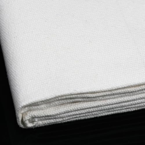 10oz Heavy Duty Cotton Canvas Fabric 60" x 80", Thick Cotton Duck Cloth for Painting, Sewing, Crafts, Tote Bags, Embroidery, Home Decor, Drop Cloth (White) - color: White, size: 60" x 80"