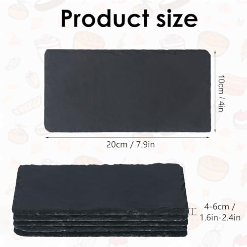 13 Pack 4 x 8 Inch Slate Cheese Boards, Black Rectangle Slate Charcuterie Boards, Natural Charcuterie Stone Plates for Parties, Gifts, and Special Events, Cheese, Sushi, Food. - size: 13 Pack 4 x 8 Inch