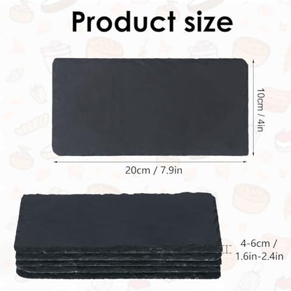 13 Pack 4 x 8 Inch Slate Cheese Boards, Black Rectangle Slate Charcuterie Boards, Natural Charcuterie Stone Plates for Parties, Gifts, and Special Events, Cheese, Sushi, Food. - size: 13 Pack 4 x 8 Inch