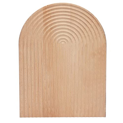 Wooden Bread Dessert Tray, Multifunction Serving Tray, Natural Beech Wood Geometric Snack Plate with Smooth Edges for Home Kitchen, Parties and Food Photography (Ellipse) - size: 13"L x 9.4"W