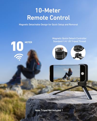 TELESIN Fun Shot Magnetic Phone Camera Grip (B)+ 4 in 1 Magnetic RGB Selfie Light Creator Kit Compatible with iPhone Magsafe & Android, Bundle Kit for Selfies/Photography/TikTok/Zoom Calls/Video - color: Black Grip + RGB Light