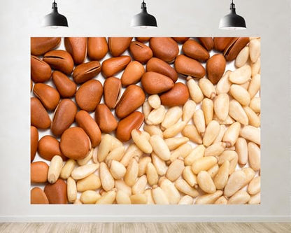 Trykid 10x6.5ft Pine Nuts Nut Closeup Backdrop Natural Food Texture Photography Background Kitchen Decor Party Decoration Tapestry Photo Booth Prop Fabric - size: 10x6.5ft