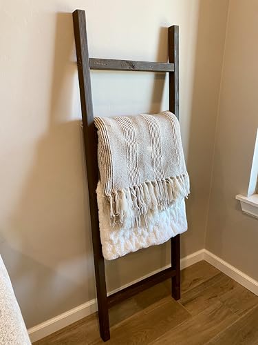 BARNWOODUSA Rustic Farmhouse Decorative Ladder - Our 47 in Ladder can be Mounted Horizontally or Vertically and is Crafted from Upcycled Wood No Assembly Required Espresso - color: Espresso, size: 47"H x 21"W x 1.63"D