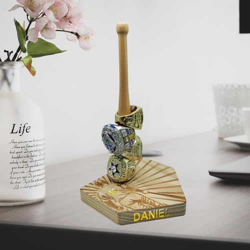 Baseball Ring Holder Championship Ring Display Case Sports Softball Ring Holder Display Stand Baseball Gifts for Men - Player Pattern - color: Baseball Player