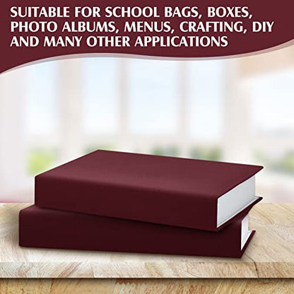 PerKoop Book Cloth for Book Binding 40 x 16 Inch Fabric Surface Paper Backed Bookcover Archival European Durable Strong Bookbinding Supplies Cover Books Album Scrapbooking (Dark Red,Suede Fabric) - color: Dark Red