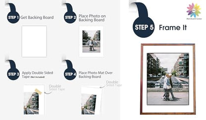 Mat Board Center, 10 Pack 20x24 White Backing Boards, Cardboard for Arts, Prints, Frames, Photos and More - size: 20x24