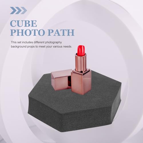 PRETYZOOM Geometric Cube Photo Props Set 1.96 Inch Foam Blocks for Jewelry Cosmetics Product Photography Display and Event Decoration