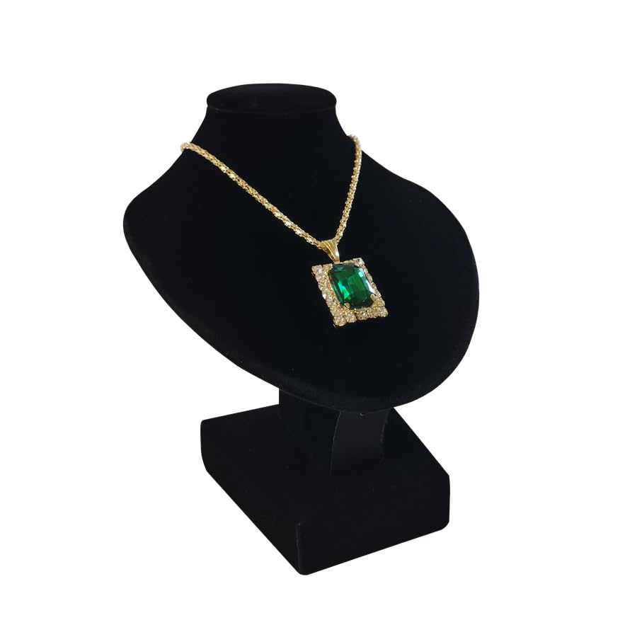 Portrait Jewelry Stand Pendant Jewelry Display Stand Wooden Portrait Neck Model Necklace Holder Stand for Selling - color: Black