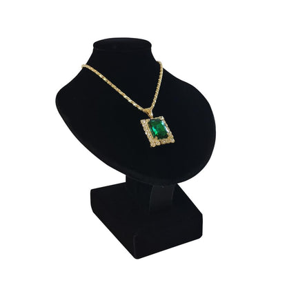 Portrait Jewelry Stand Pendant Jewelry Display Stand Wooden Portrait Neck Model Necklace Holder Stand for Selling - color: Black