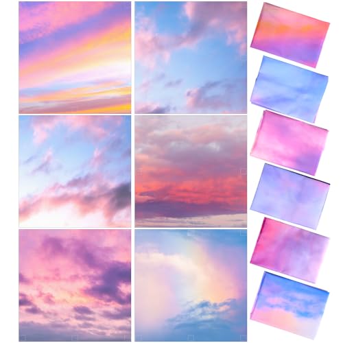 6 Pcs x 2 ft Fluorescent Light Covers with 48 Magnets for Fluorescent Light Shade Drop Ceiling Filters for Classroom Office Kitchen Decor(Sunset Clouds) - style: Sunset Clouds