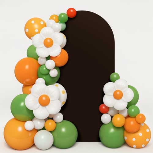 LEBENGURU Upgraded 6FT Open Arch Backdrop Cover, Brown Spandex Fitted Round Top Wedding Arches, Double-Sided U-Shaped Arch Chiara Stand Covers for Birthday Party Baby Shower Banquet Balloon Décor - color: Brown, size: 6FT