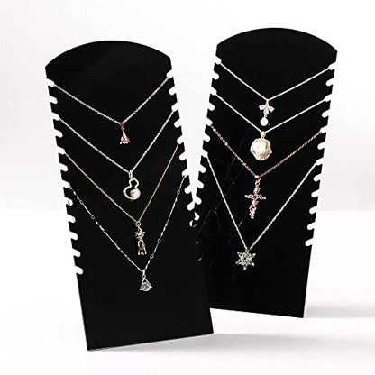 Coward 2Pcs/Set Acrylic Jewelry Organizer Rack, Necklace Holder Display Stand For Show(Acrylic Black) - color: Acrylic Black