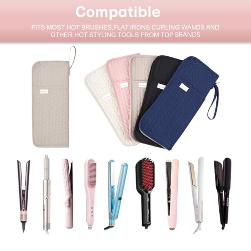 KarSyon Hot Tools Organizer Heat Resistant Mat Case Hair Tools Holder Travel Bag Portable Hair Styling Tools Cover Pouch for Curling Iron,Flat Iron,Hair Straightener (Camel) - color: Camel