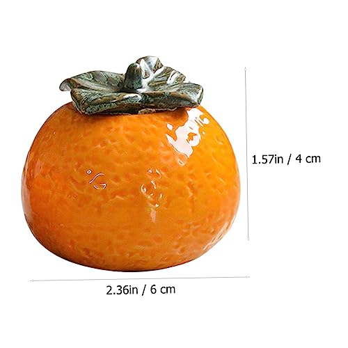 ABOOFAN 1Pc Ceramic Orange Jar Style Fruit Ornament for Home Decor Photography Props Airtight Tea Storage Container Simulation Design Present