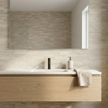 10 Sheets Warm Beige PVC Subway Tiles Peel and Stick Backsplash,12''Heat Resistant Stick on Tiles for Kitchen,Waterproof Peel and Stick Wall Tiles for Bathrrom - color: Warm Beige Stone