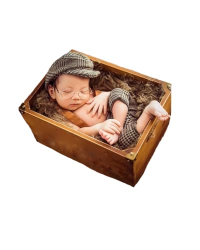 Newborn Baby Boy Suspender Pants Photo Outfits Gentleman Photography Outfit Girl - color: Brown4