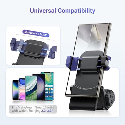 KIWIFOTOS Travel Phone Camera Grip Smartphones Camera Handle with Remote Control & Cold Shoe Mount for Xiaomi 17 15 Ultra Samsung S24 Mate 60 Selfie Vlog Video Shooting - color: Clip on Phone Camera Grip Black