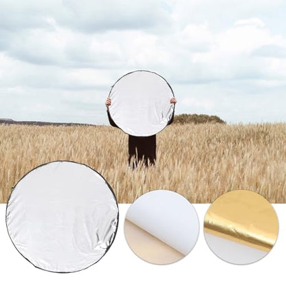 Cabilock 5-in-1 Folding Light Reflector 60cm Portable Photography Reflective Board with Carrying Bag for Studio and Outdoor Photo Lighting Accessories