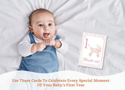 Baby Milestone Cards, 10pcs Double Sided Newborn Photo Prop, Baby Girl First Holiday, First Year Monthly Milestone Cards, Pink Pregnancy Announcement Ideas Decor Supplies(01) - style: Pink