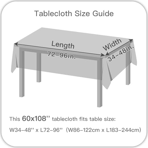 maxmill Slubby Textured Rectangular Tablecloth Water Resistance Antiwrinkle Spillproof Washable Dining Linen Table Cloth for Fall Harvest Thanksgiving Parties Holiday Dinners, 60 x 108 Inch, Amber - color: Amber, size: 108" x 60" (Rectangular)