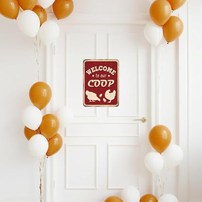 WERNNSAl Chicken Party Decorations - 9PCS Chicken Birthday Party Supplies for Kids Adults Funny Farm Chicken Coop Sign Gift Posters for Door Yard Garden Wall Decor - style: Retro