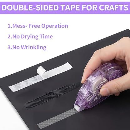 4 Pack Scrapbook Tape Double Sided Tape Rollers for Crafts,Glue Tape Runner for Kids and Adults,School Office Teacher Supplies,0.3IN x 26FT