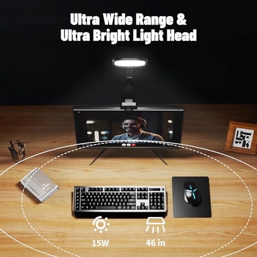 1Pack Video Conference Lighting, Zoom Lighting for Computer with Clamp, 30 Light Modes, Eye-Caring Swing Arm Desk Light with Memory & Timing Func for Home Office, Video Call, Video Conferencing - size: Clamp 1 Pack
