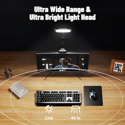 1Pack Video Conference Lighting, Zoom Lighting for Computer with Clamp, 30 Light Modes, Eye-Caring Swing Arm Desk Light with Memory & Timing Func for Home Office, Video Call, Video Conferencing - size: Clamp 1 Pack