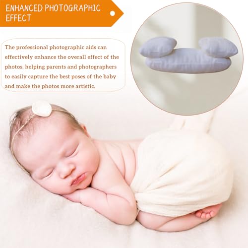 3 PCS Newborn Photography Props, 0-3 Months Baby Posing Pillow, DIY Newborn Professional Photograph Shoot Set (White) - color: White