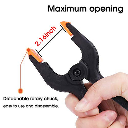GFCC Spring Clamps Backdrop Clips - 6 Pack 4.5 Inch Heavy Duty Muslin Clamps for Backdrop Stand Photography Studio Background Holder Clips