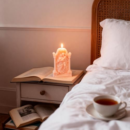 Hugging Angel Shaped Scented Candle,125G Aesthetic Handmade Soy Wax Aroma Decorative Art Candle for Table Photo Prop Valentine's Day Wedding Birthday,Prefect Gift for Meditation Stress (Pink)