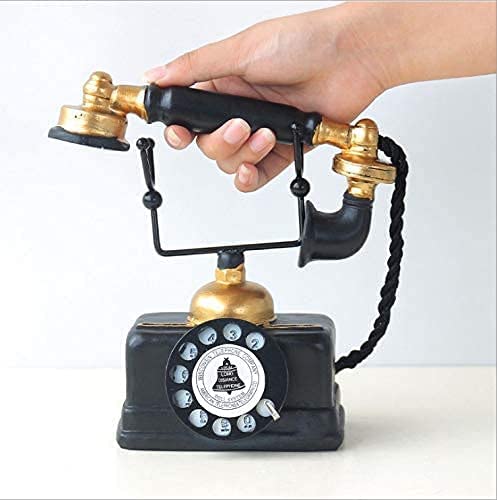HoneyCare Retro Decorative Telephone Model, Vintage Antique Style Resin Rotary Phone Ornament for Home Office Decor, Steampunk & Victorian Style Statues, Photography Props, Housewarming Gift