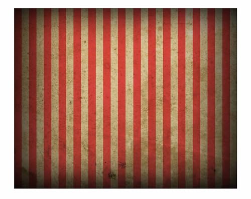 Allenjoy 10x8ft Evil Halloween Circus Carnival Backdrop for Festival Red and White Stripes Yellowing Bloody Splatter Party Decor Horrorible Prom Photography Background Photobooth Studio Portrait Props